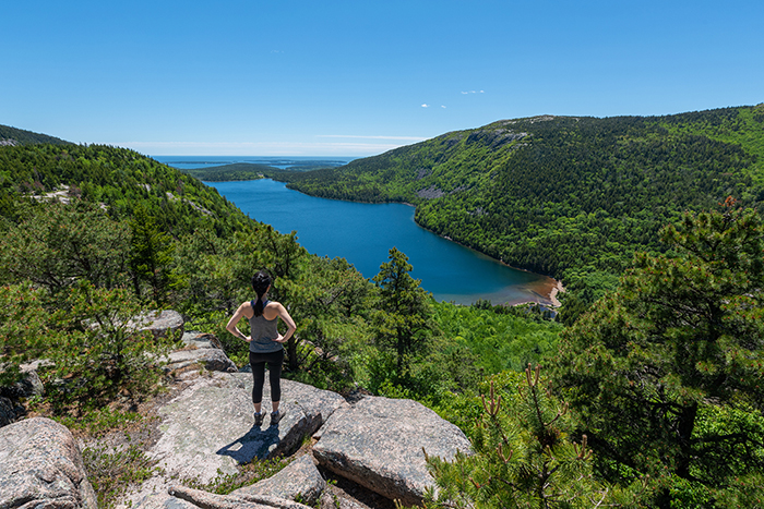 Hiker in Acadia National Park