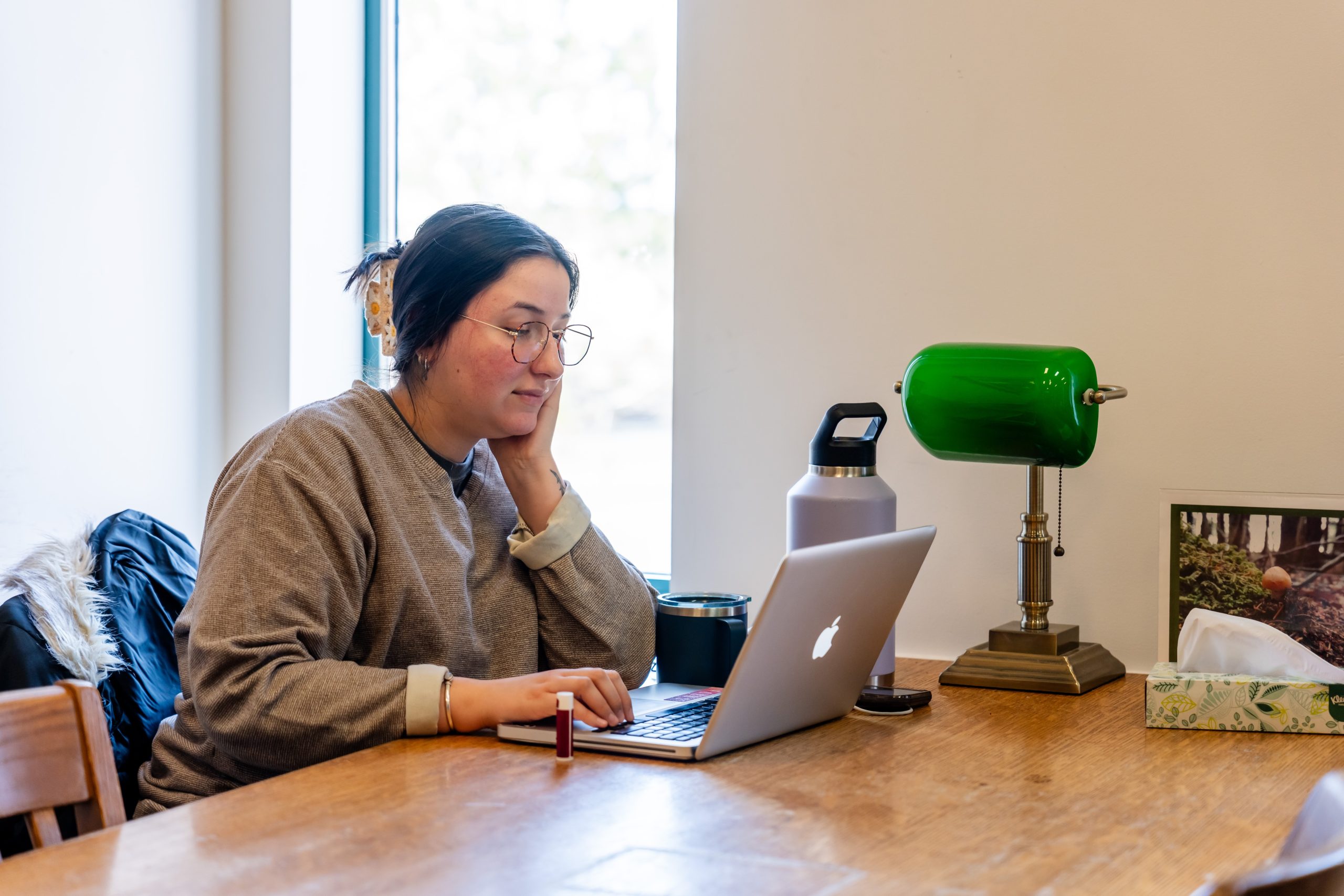 Student Using a laptop